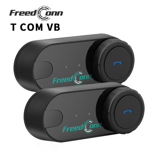 Freedconn TCom VB Interfono per casco moto Auricolare Bluetooth Gruppo cuffie 6 motociclisti BT 5.0 FM Music Share Sistema intercomunicatore