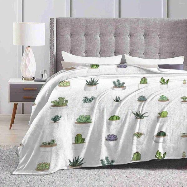 Coperte Piante grasse Design creativo Leggero Sottile Morbida Coperta di flanella Pianta Natura Succulente Cactus Cactus Interno Aloe Planner Organizzatore