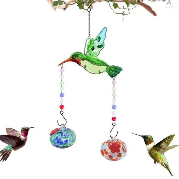 Altre forniture per uccelli Graziosa mangiatoia per colibrì Fiori rossi in silicone Campanella a vento portatile a prova di perdite per gli amanti degli uccelli