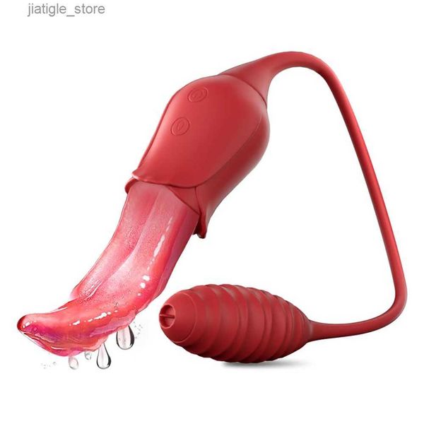 Andere Gesundheits Schönheit Gegenstände Zunge lecken Saugnapfbecher Vibrator für weibliche Brustwarzenklit Stimulator Liebe Dildo Vibration Massagegeräte Frau Erwachsener Y240402