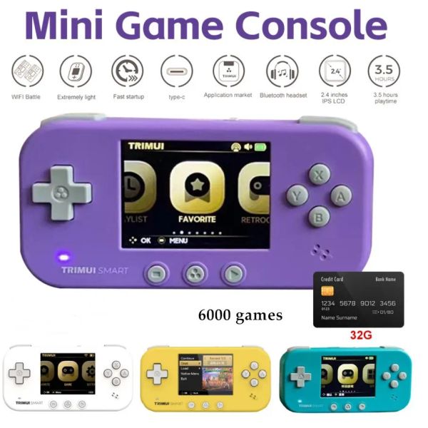 Jogadores Novo portátil Trimui Smart Mini Handheld Console Open Support Open Support Wi -Fi Pocket Retro Video Cames Consoles Player Kids Gift