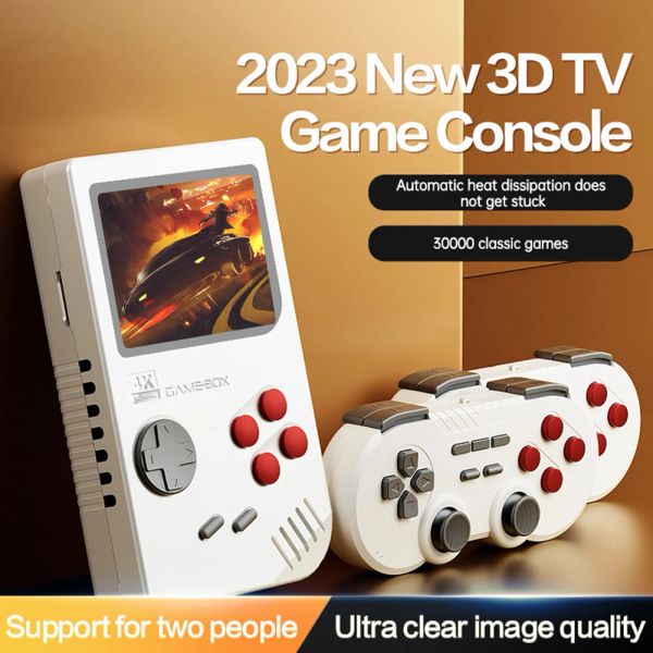 Jogadores K8 4K TV Game Console PSP Simulator Nostalgic Dual Controller HDMI Saída compatível sem fio Twoperson Battle 40000 + jogos