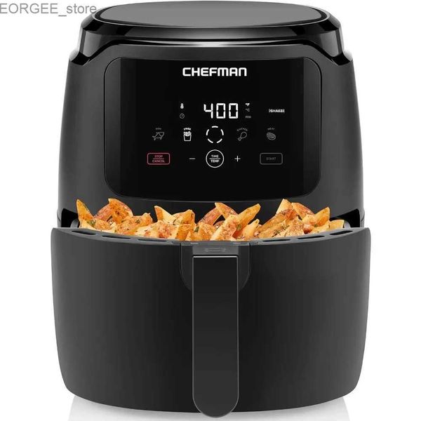 Air Fryers Digital Air Fryer 5 QT Tamanho da família Um toque Digital Control predefinido não lava -louças componente de segurança de lava -louças Black Y240402