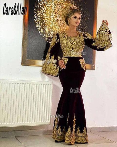 Abiti da festa tradizionale stile albanese del Kosovo sirena da sera applique in pizzo che borda maniche lunghe abiti da cerimonia per gli ospiti abiti da ballo arabi