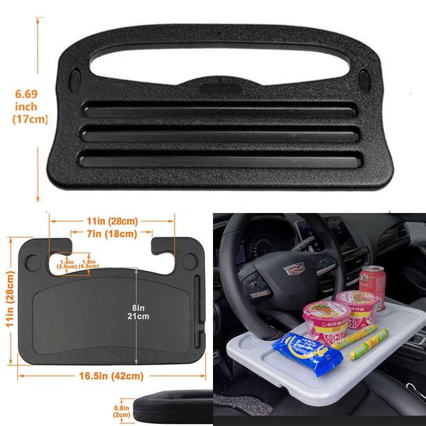 Mesa de jantar portátil para carro, bandeja para volante de carro, mesa para comer, escrever e beber, adequada para a maioria dos veículos