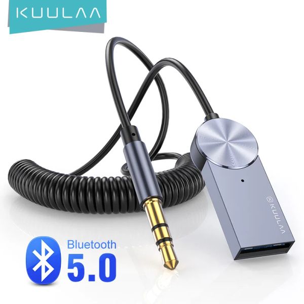 Altoparlanti KUULAA Aux Bluetooth Adattatore Dongle Cavo per auto Jack da 3,5 mm Aux Bluetooth 5.0 Ricevitore Altoparlante Audio Musica Trasmettitore wireless