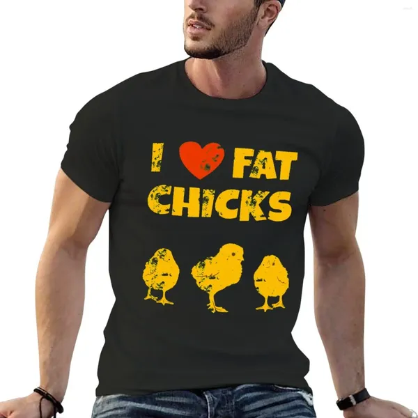 Polo da uomo Chicken Farmer I Love Fat Chicks-4500 T-shirt Hippie Abbigliamento T-shirt oversize vintage da uomo