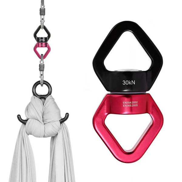 Accessori Ancora rotante a 360° Attrezzatura per arrampicata Altalena Moschettone girevole Yoga Bungee Accessori per allenamento Rotatore Connettore per corda rotazionale