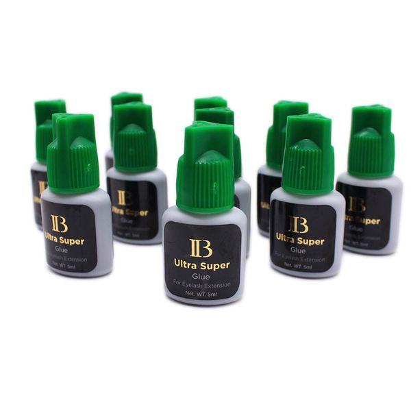 10Bottles IB Ultra Super Glue Eylash Extensions Gue Green Cap Green Corea Individuo IB adesivo 5 ml Essiccamento veloce all'ingrosso all'ingrosso