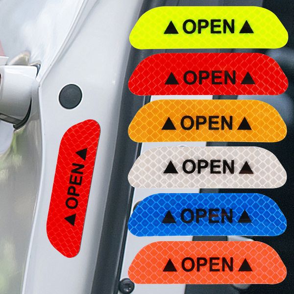 2/4pcs APPARTICA UNIVERSAL AUTO APERTURA APPLICAZIONE RIFRESETTO SICUREZZA DI SICUREZZA AVVISO DECAL DECALE AUTORI ACCESTORI INTERNI ESTERNO