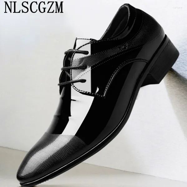 Scarpe eleganti da uomo in pelle verniciata Derby abito elegante per ufficio 2024 Zapatos De Vestir Los Hombres Chaussure