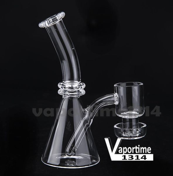 Terp Acessórios para Fumar Slurper Beaker Quartz Mini Bongs 5 Polegadas Tigela de Vácuo Banger Unhas Caixa Preta Individual Tubo de Água Dab Ri1647143