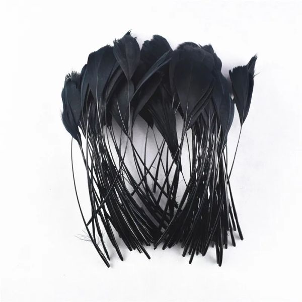 20pcs/Lot gefärbte schwarze Federn Rooster -Gänsefedern für Schmuckstau