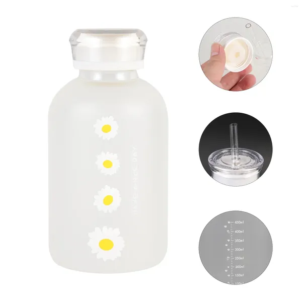 Bottiglie d'acqua Bicchieri da bottiglia in scala di vetro Texture opaca Contenitore per bere ad alto borosilicato Estetico