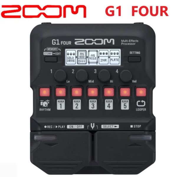 100% Original Zoom G1 Four Guitar Multi Effect Processadores de guitarra Efetor Recording Audio Musical Instruments Acessório