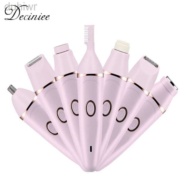 Rasoi elettrici 7 in 1 Epilatore Rasoio da donna Sopracciglio femminile Naso Gamba Rimozione peli del viso Trimmer bikini Depilatorio ricaricabile 2442