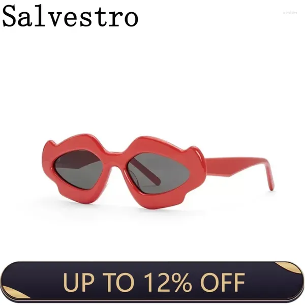 Óculos de sol flores festa estranha marca acetato menina preto estranho tendência produto senhoras designer lw40109u óculos de sol