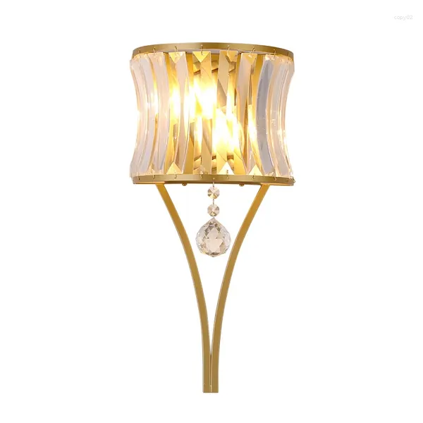 Lampada da parete Luci di cristallo moderne Sconce Arredamento camera da letto nordico Illuminazione domestica per interni Soggiorno Specchio laterale per letto a soppalco