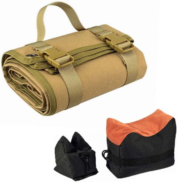 Sacos tático tiro arma esteira ao ar livre à prova dwaterproof água antiderrapante saco de tiro arma rifle resto saco com sacos de areia dianteiros e traseiros