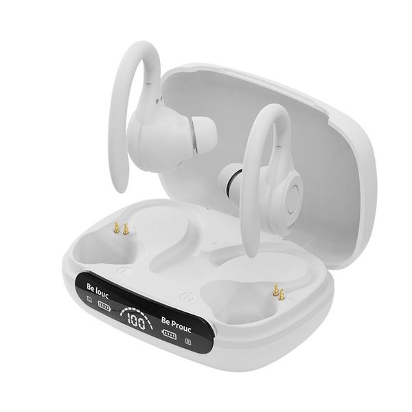 TWS bluetooth 5.3 Auricolari con gancio per l'orecchio Cuffie sportive Led Y7 Cuffie Auricolari wireless Riduzione del rumore Microfono HiFi Musica F0027