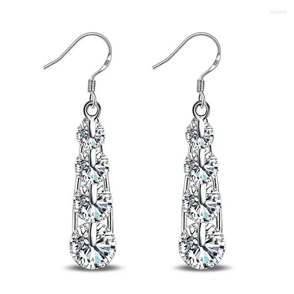 Baumelnde Ohrringe Arrrival Fashion Damen/Mädchen 925 Sterling Silber Schmuck glänzender CZ-Kristall Hochzeit Bijoux Großhandelspreis