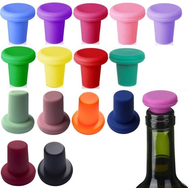 Tappo per vino in silicone Tappo per bottiglia di birra riutilizzabile Bottiglia di vetro per birra Sigillante ermetico Coperchio per bevande Birra Champagne Conservazione del vino Conservare fresco per bottiglie di vino Regalo