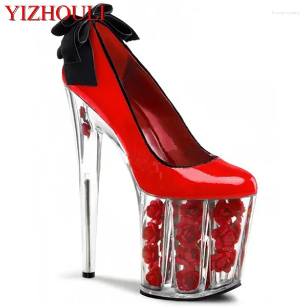 Dans Ayakkabıları Siyah Bow-Tie Side Kırmızı Düğün İlkbahar Fabrikası Ultra İnfiş ve Su Geçirmez Platformun Doğrudan Satışları 20cm