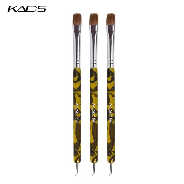 Strumenti Kads 2/3 pezzi Kolinsky French Brush 2 Way acrilico Nail Art Clean Up Brush Pen Set Nail Art Brush Bend Nail Punteggia Kit penna