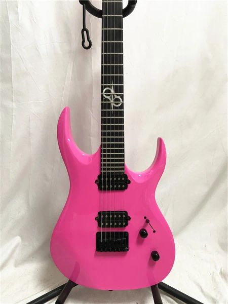 Guitarra de alta qualidade rosa 6 cordas elétricas acessórios pretos de ponte fixa frete grátis para rosa de pau -rosa