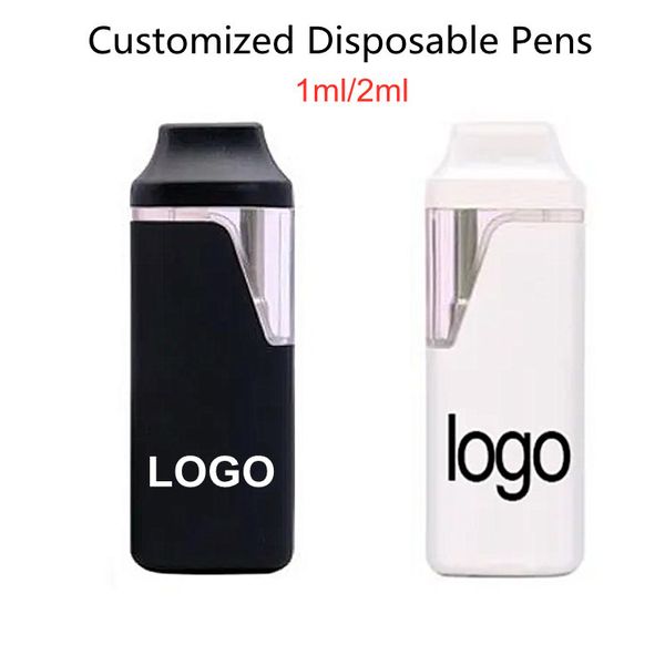 Özelleştirilmiş tek kullanımlık e-sigara 1ml 2ml vape kalem boş şarj edilebilir elektronik vape marş kitleri 280mAh kalın yağ buharlaştırıcı seramik bobinler için pil