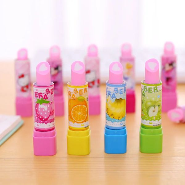 ERASER 48 PCS/Lot Creative Russtick Cat Fruit ERASER Kawaii Scrittura Draw