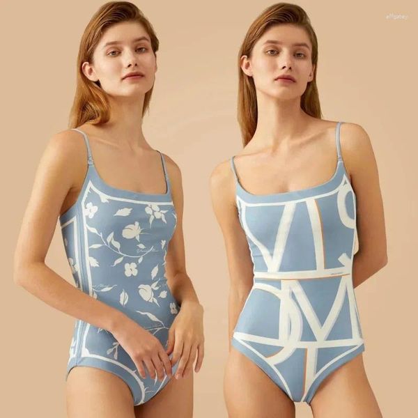 Swimwear femminile piccolo piccolo e fresco costume da bagno fresco congiunta con stampato in vita alto donna a doppia faccia sexy senza schienale del 2024