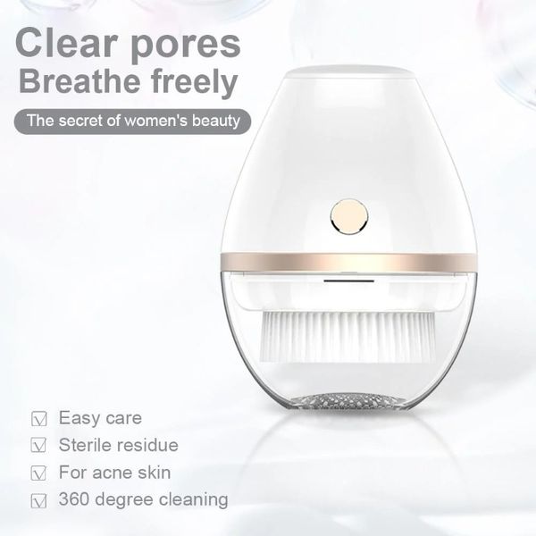 Nuova 2024 Pulsanti a faccia elettrica Professional Electric Cleans Brushing Rondella PORE Rondella Blackhead Acne Remover Face Pleaning Brush