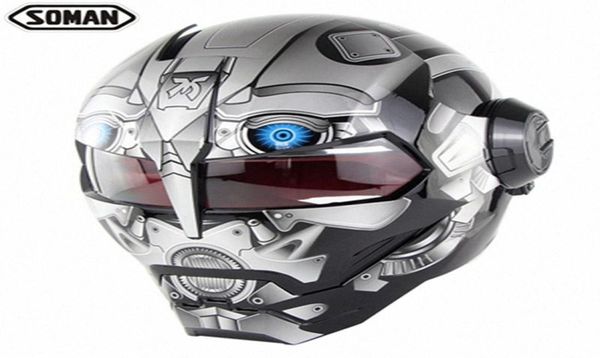 Helm Retro -Motorradhelm Vollgesichts Iron Warrior Man Dot Sicherheitszertifizierung Hochqualität schwarz farbenfrohe DBXB3251364