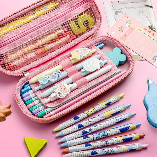 Bolsas 3D estéreo lápis case de lápis de plástico caixa de papelaria casacos de lápis para meninas caneta de capa de capa de aluno caixa de caneta fofa bolsa de caneta presente