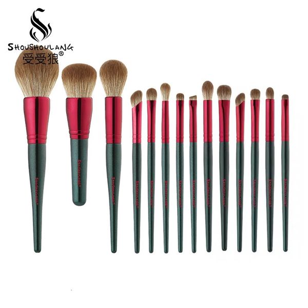 Shoushoulang Professional Make Up Brushs Set 14pcs Face Powder Blush Eyd Shade Chrate Soft синтетического волокна комплект 240403
