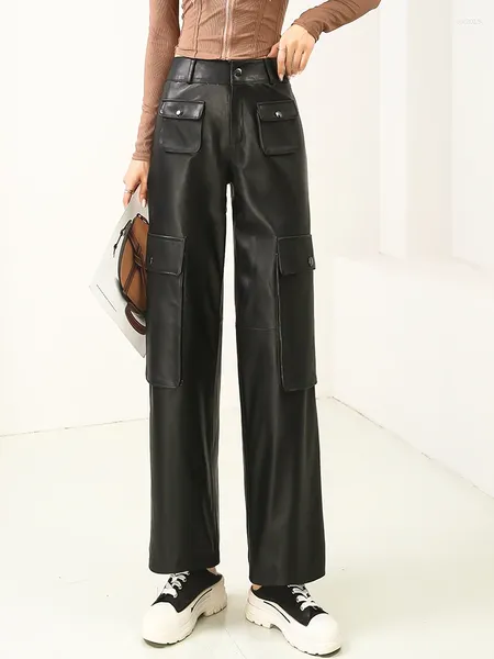 Pantaloni da donna 2024 primavera tasche di alta qualità in stile coreano primaverili.