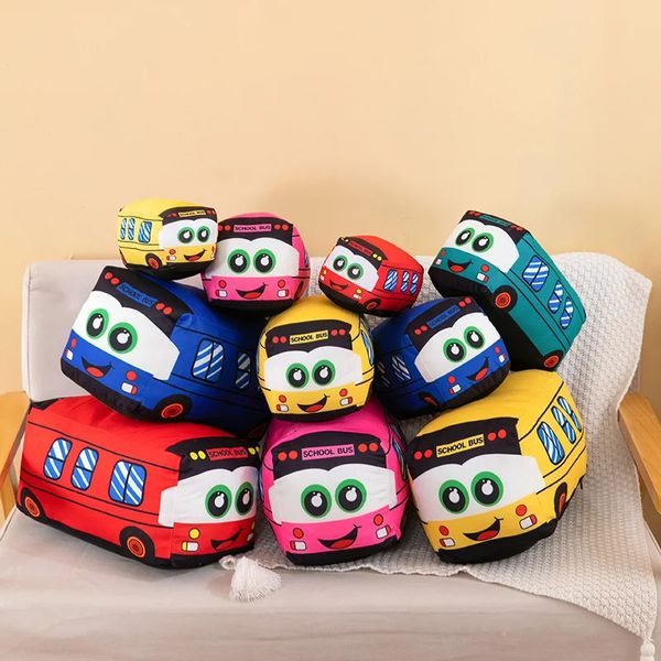 Pillow de brinquedo para luxuosos de ônibus escolar em emulacional Cartoon artificial bonecos de pelúcia de pelúcia de pelúcia bebê garotos de bebê