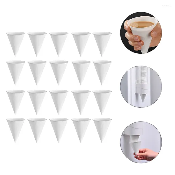 Copas descartáveis canudos 250 PCs Cone Copo Copo bebendo café água de bebida cônica de caneca de caneca armazenamento de contêineres