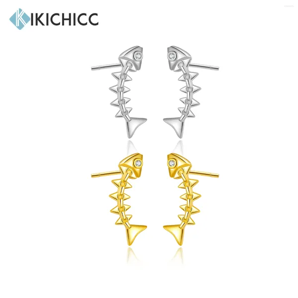 Ohrstecker KIKICHICC 925 Sterling Silber Gold Rosa Klarer Mond Zirkon CZ Ohrring Clips Piercing Pendientes 2024 Rock Punk Feine Juwelen