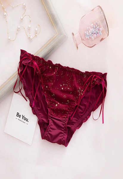 Gold Star Briefs Underwears Bow Knot Women Panties Sexy Lingerie Mulher Roupa Tanja Roupa Black Red Drop Ship 1906631045118