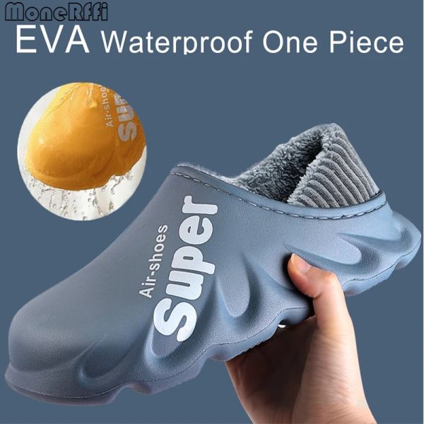 Botlar Kış Terlik Erkek Ayakkabı Su Geçirmez Sıcak Spor Terlik Kadınlar Slip Slip Kapalı Peluş Ev Ayakları Açık Platform Ayakkabıları Adam