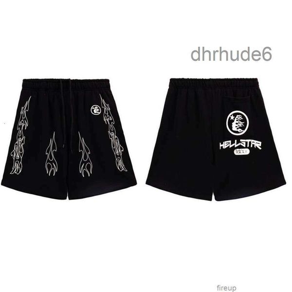 Designer curto moda roupas casuais praia shorts Hellstar Hell Star BR Mens feminino Logo Verão Versátil Algodão Split x388