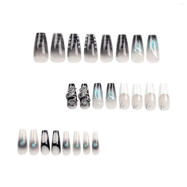 Unghie finte donna nail art francese riutilizzabile bara in resina artificiale con strass per decorazione di donne e ragazze