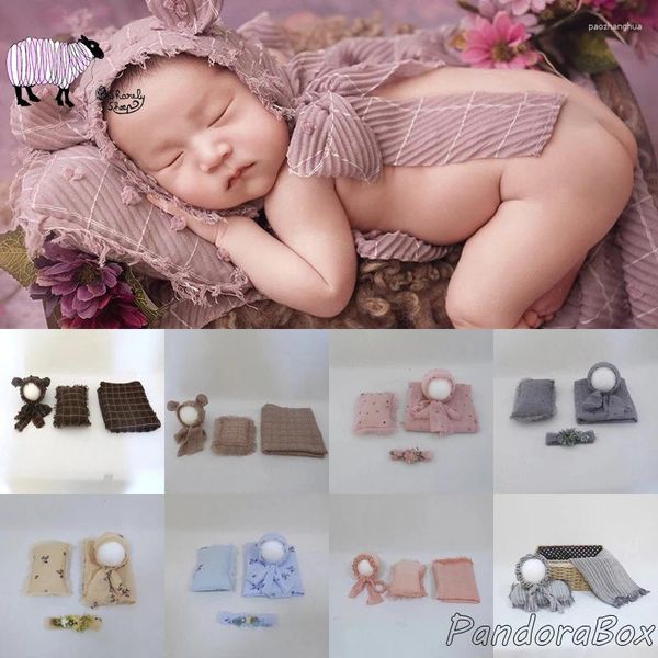 Decken geborene Pofralpacks -Set -Requisiten Baby Jungen Po Shoot Hut Kissen Outfits Foto Shooting Accessoires Infant Requisite