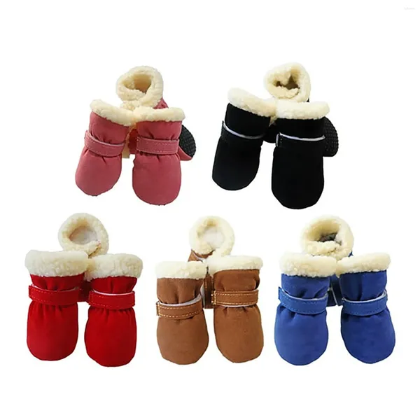 Vestuário de cachorro inverno animal de estimação (cachorro/gato) botas de neve usam solas não deslizantes grossas h super frio femininas lindas chinelas de fundo duro