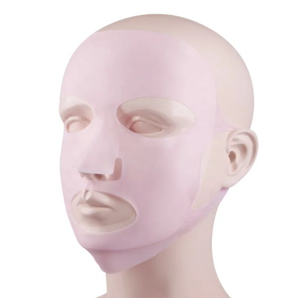 Maschera facciale in silicone riutilizzabile riutilizzante di sollevamento idratante rassodante anti-rughe v forma a forma di gel maschera a orecchio per cura della pelle fissa cutanea