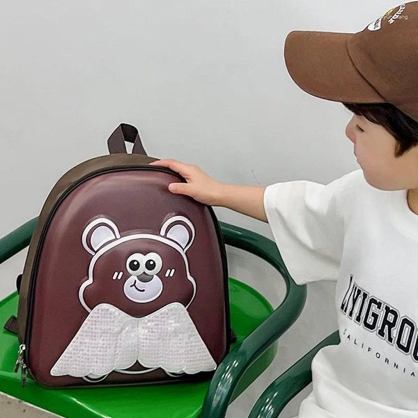 Bolsas de escola EVA 3D Urso Mochila Para Estudante Print School School Boy Girl Garden Sfregarten Children com bolsa de moedas