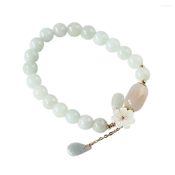 Bracelets de charme Jadeite Bracelet Stone Gemstone Foot Jewelry Protection for Women Shell