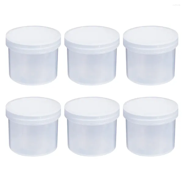 Aufbewahrungsflaschen Behälter Container 6pcs 250 ml Kapazität Weitem Mund Kunststoff leere Kosmetikgläser Flaschendeckel